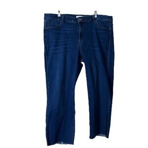 Lane Bryant Jeans Essential Stretch Straight Leg Raw Hem Mid Rise Women’s 22L